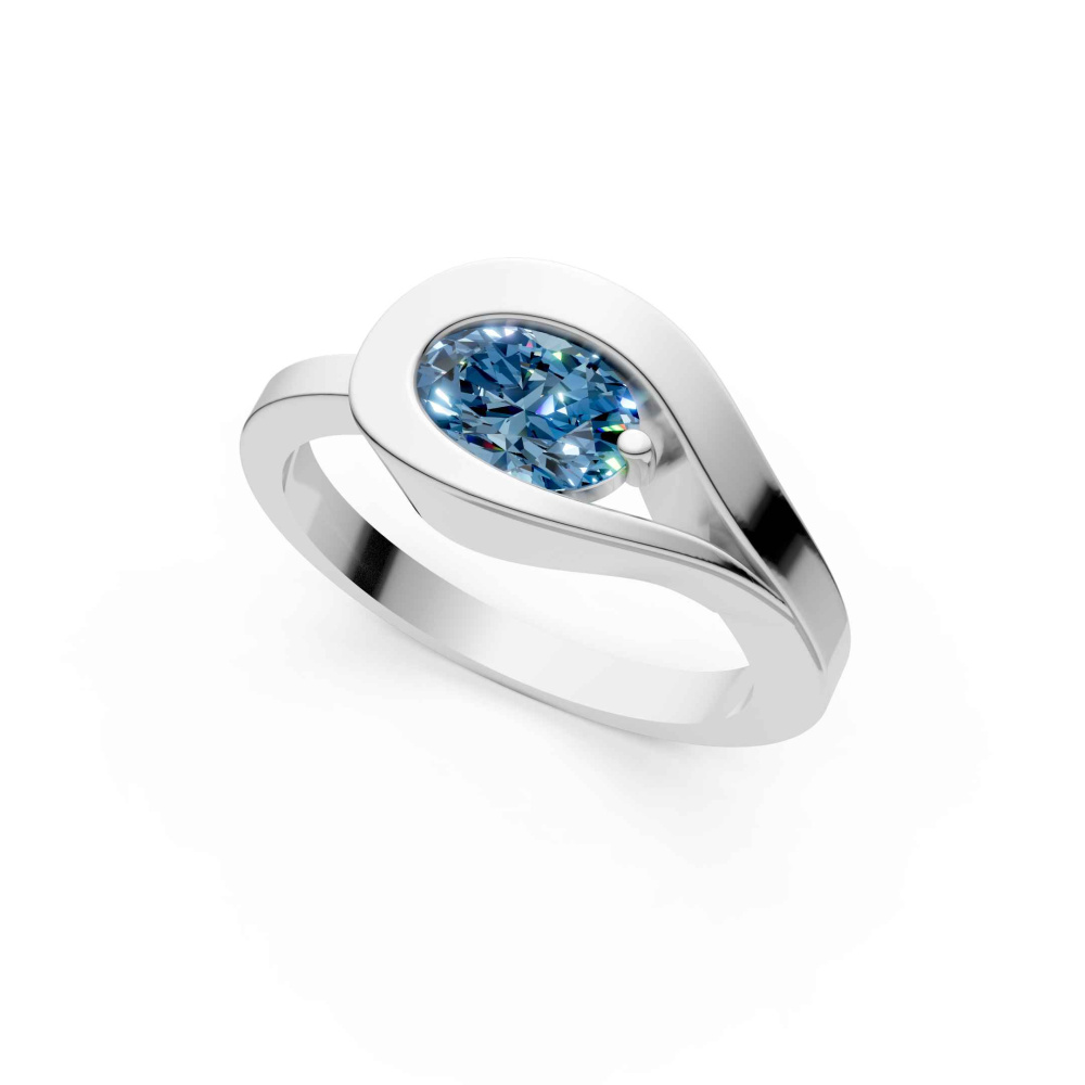 Produktabbildung: Echtsilber-Ring mit Topas "Blue Wave" Gr. 54