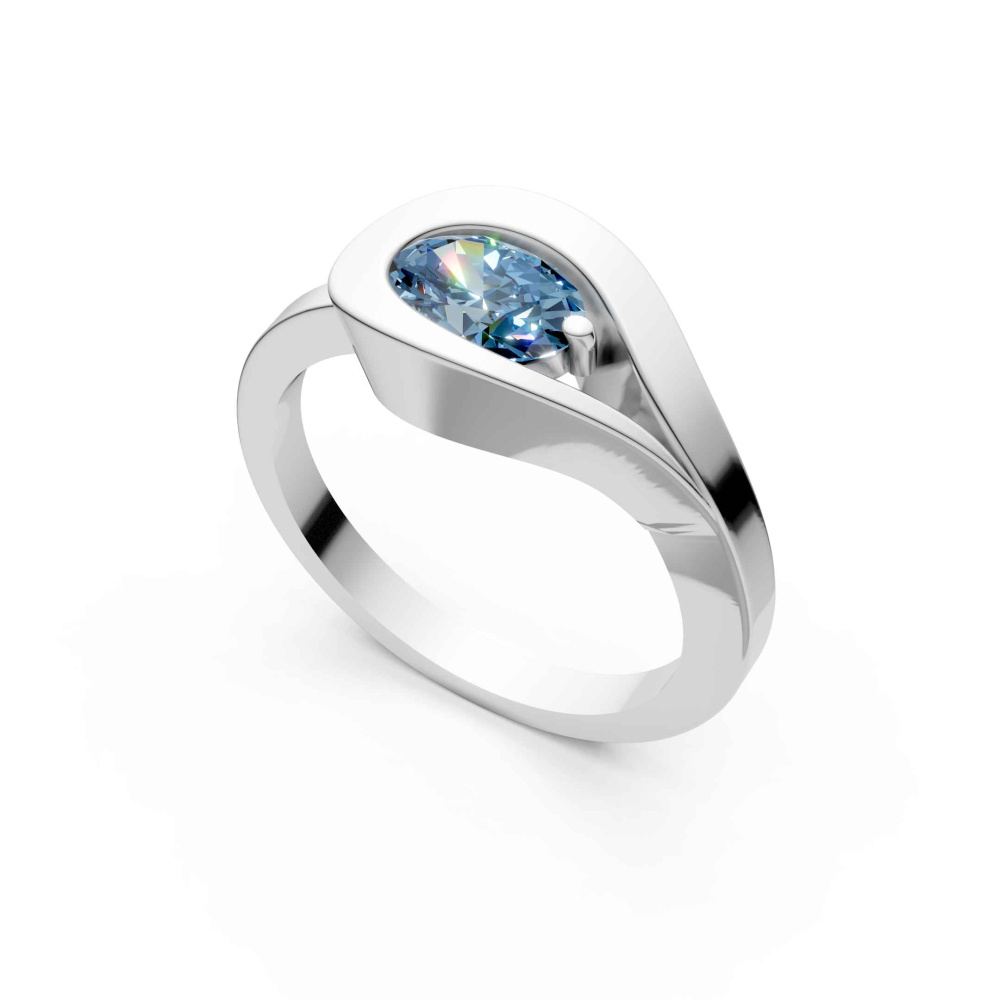 Echtsilber-Ring mit Topas "Blue Wave" Gr. 60