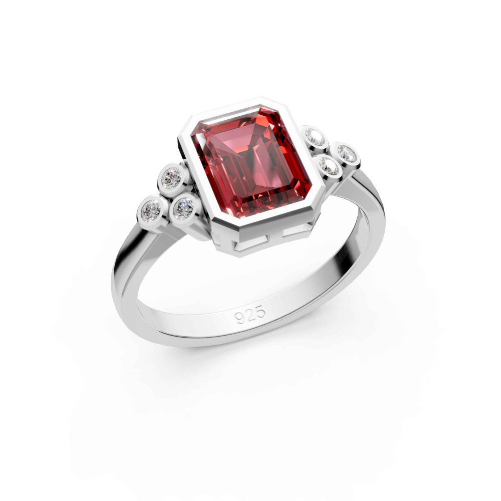 Echtsilber-Ring mit Granat "Red Passion" Gr. 54