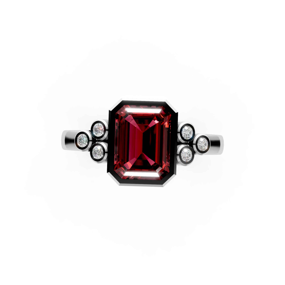 Echtsilber-Ring mit Granat "Red Passion" Gr. 54