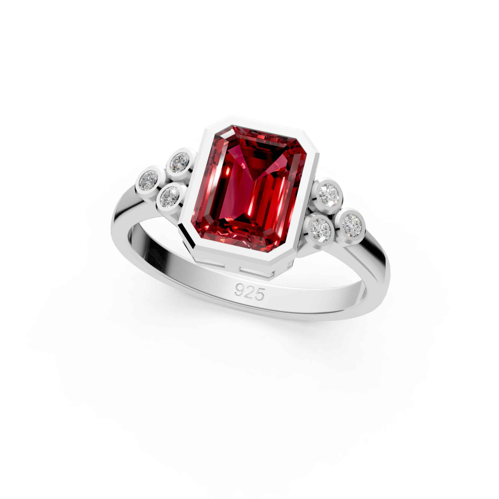Echtsilber-Ring mit Granat "Red Passion" Gr. 58