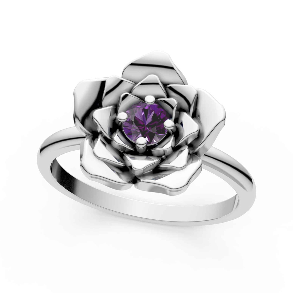 Echtsilber-Ring mit Amethyst "Violet Rose" Gr. 54