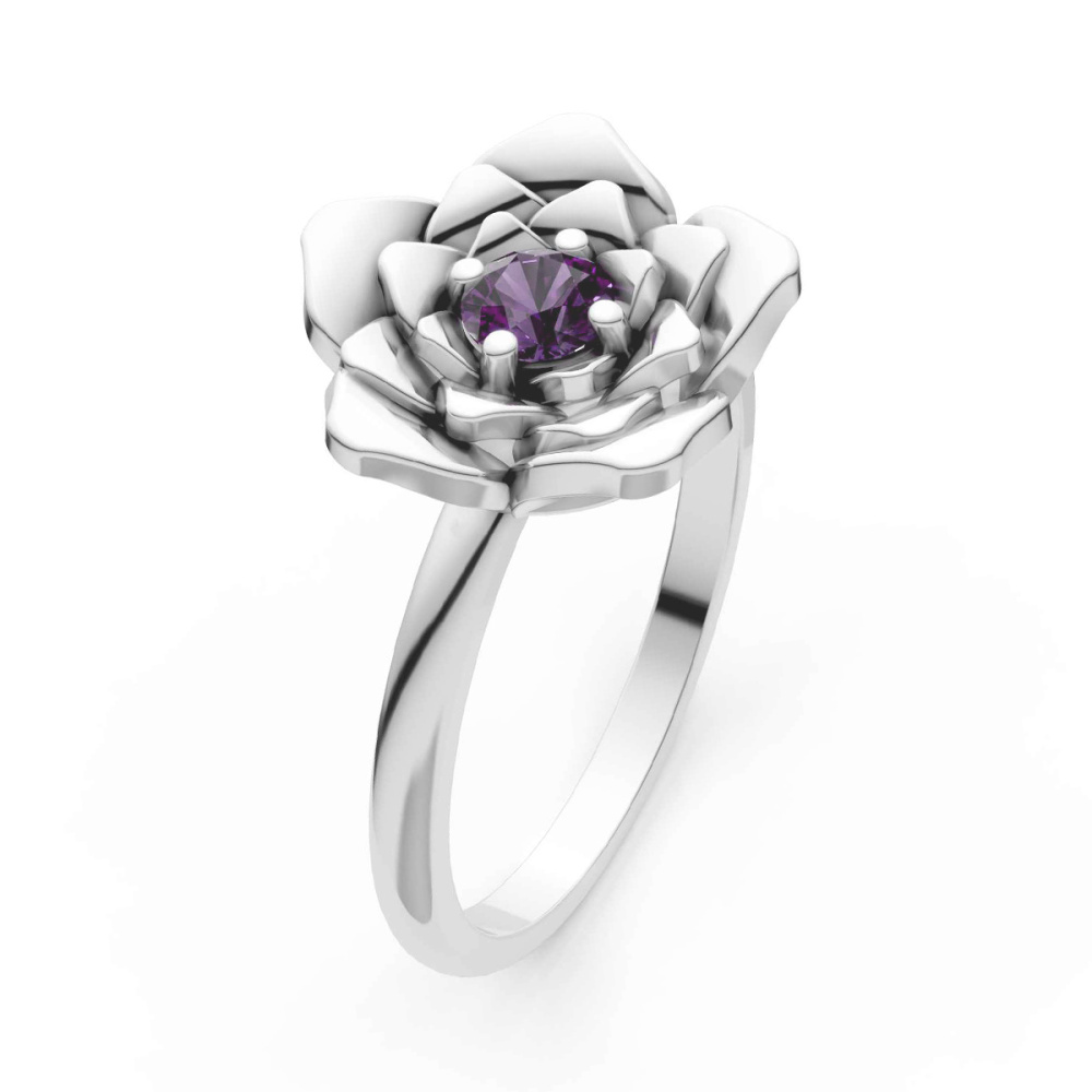 Echtsilber-Ring mit Amethyst "Violet Rose" Gr. 56