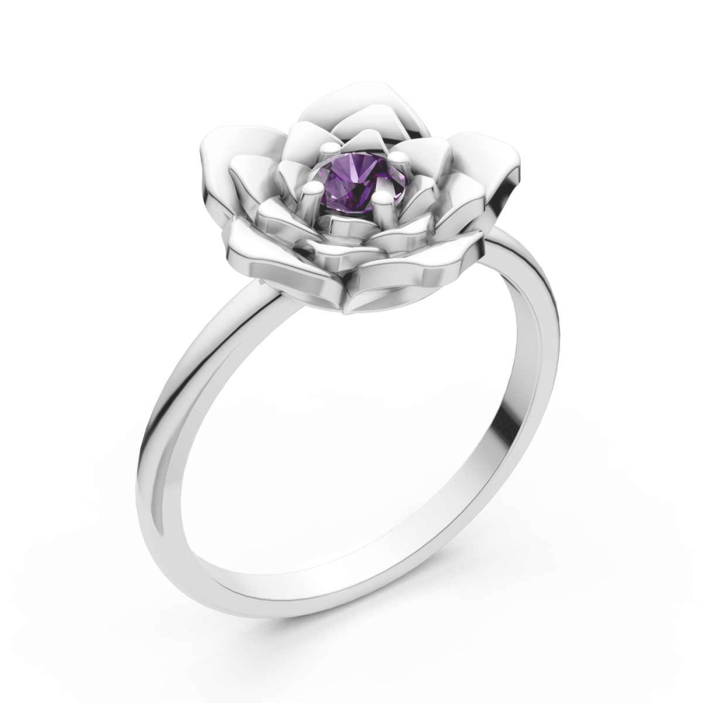 Echtsilber-Ring mit Amethyst "Violet Rose" Gr. 58
