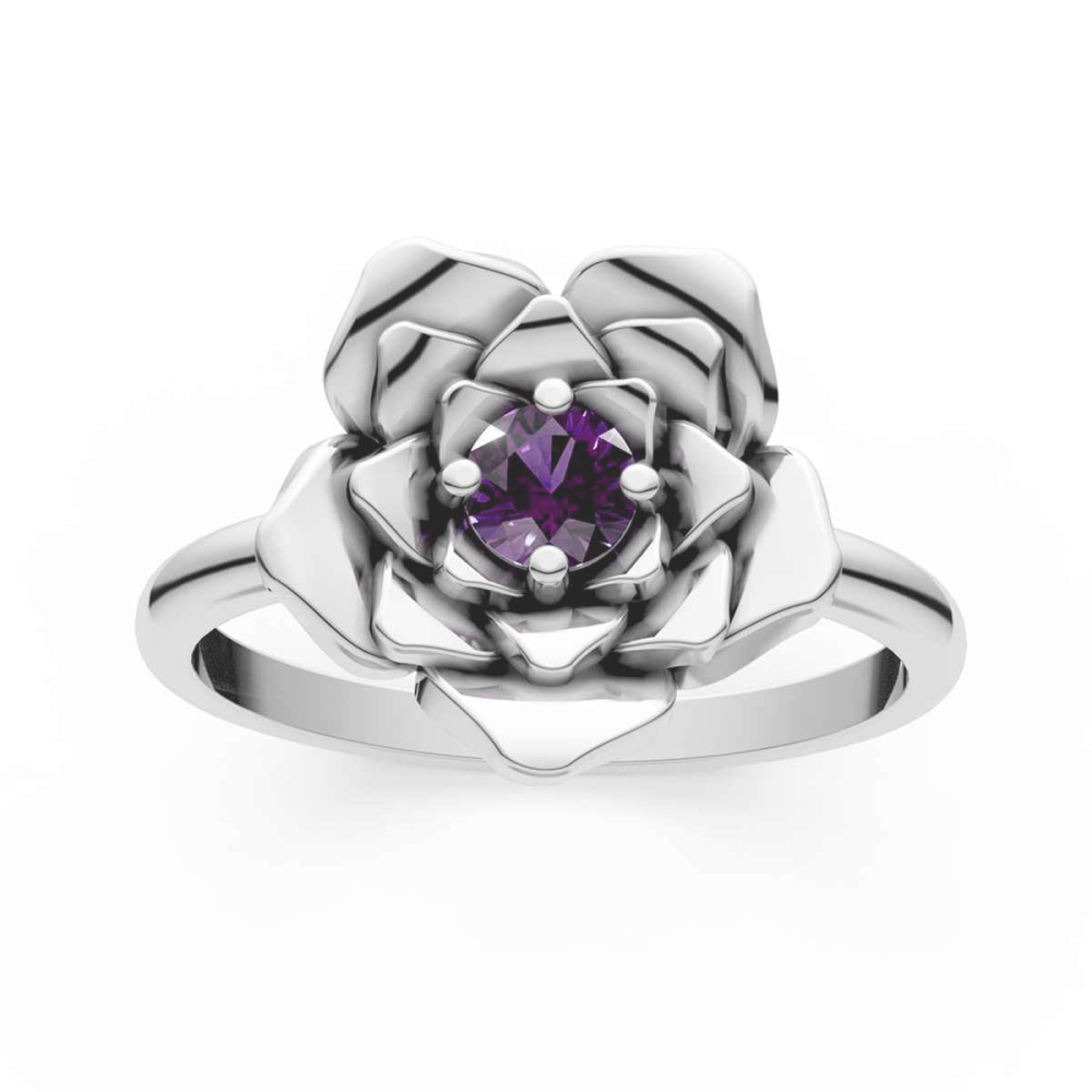 Echtsilber-Ring mit Amethyst "Violet Rose" Gr. 58