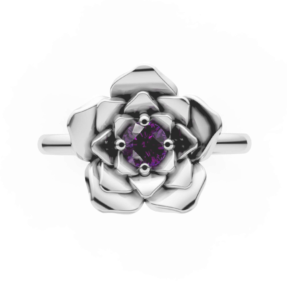 Echtsilber-Ring mit Amethyst "Violet Rose" Gr. 58