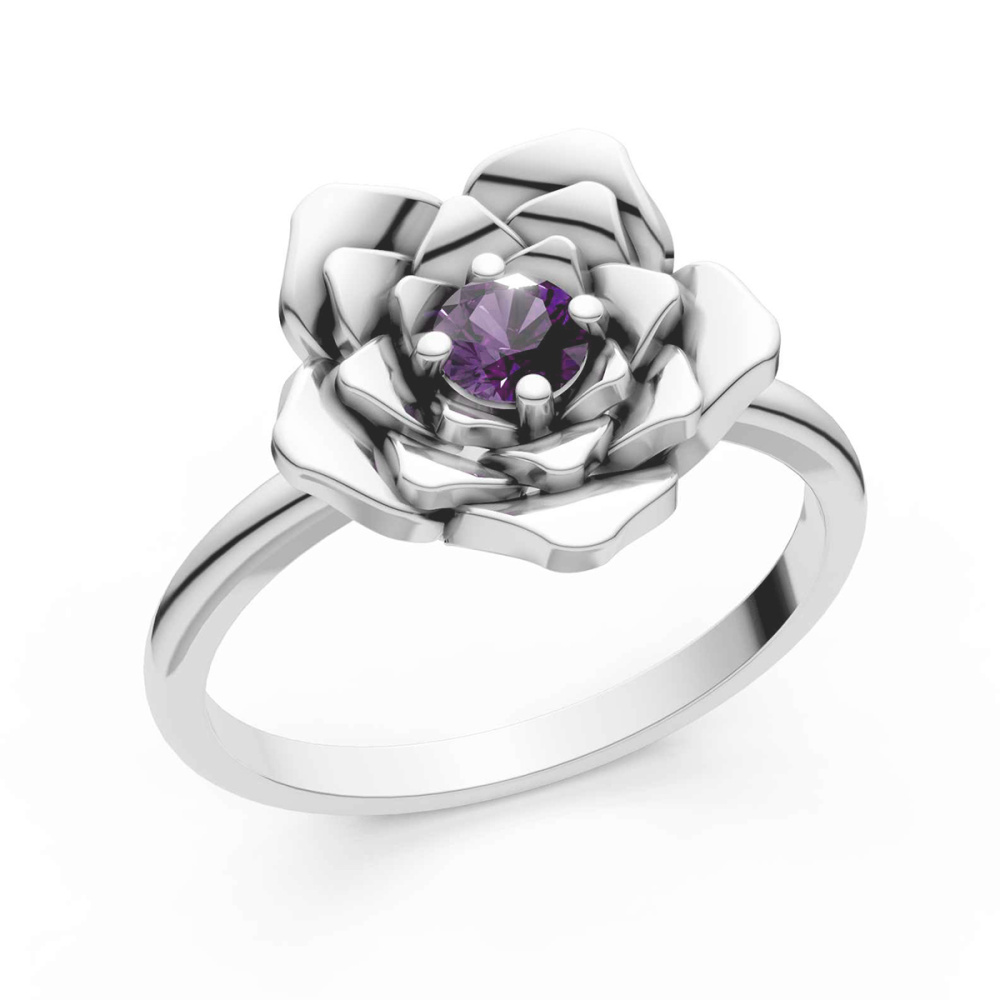 Echtsilber-Ring mit Amethyst "Violet Rose" Gr. 58