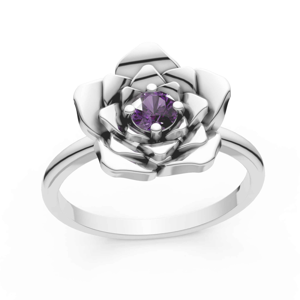 Echtsilber-Ring mit Amethyst "Violet Rose" Gr. 60
