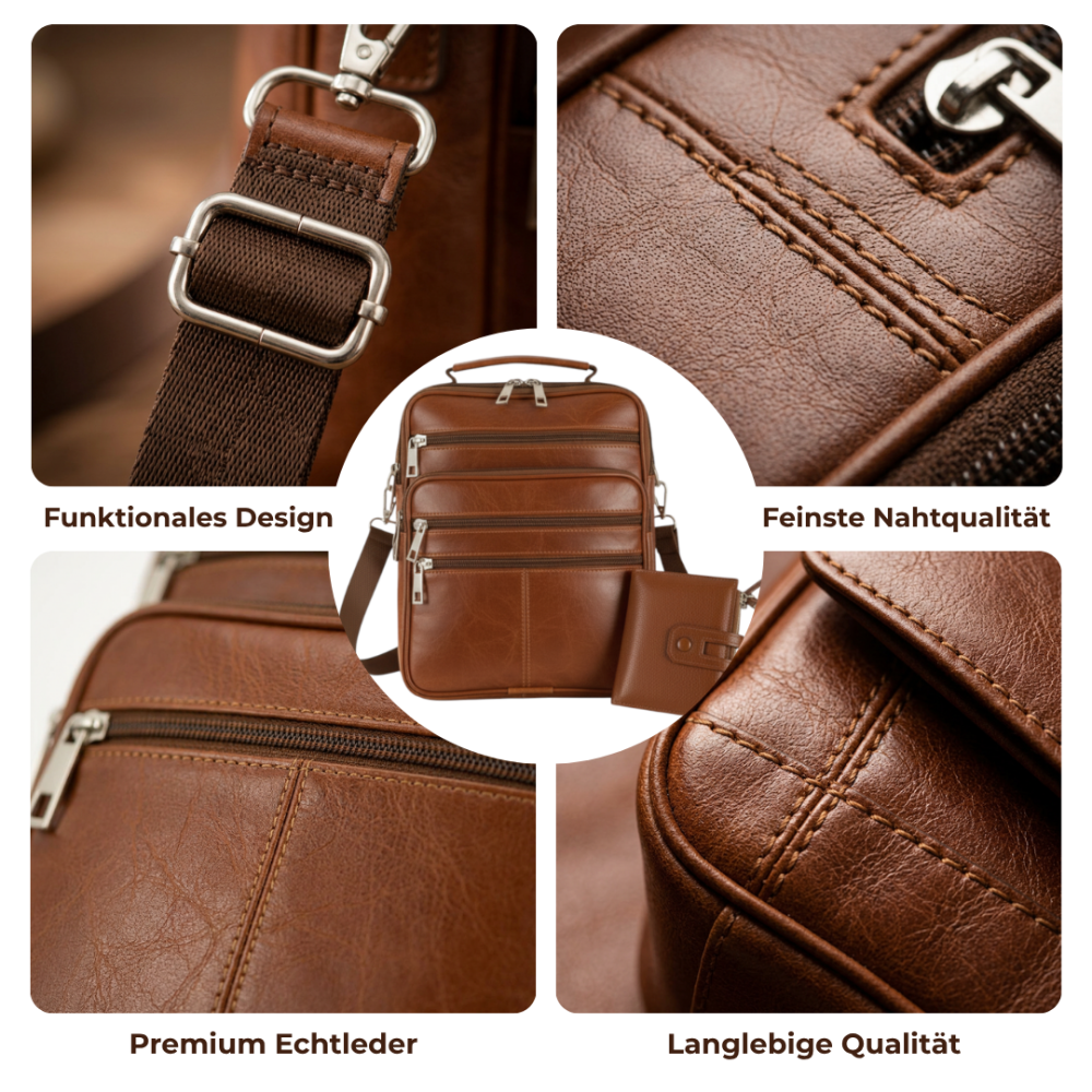 Vorteilsset Herren-Ledertasche & Geldbörse Highlander