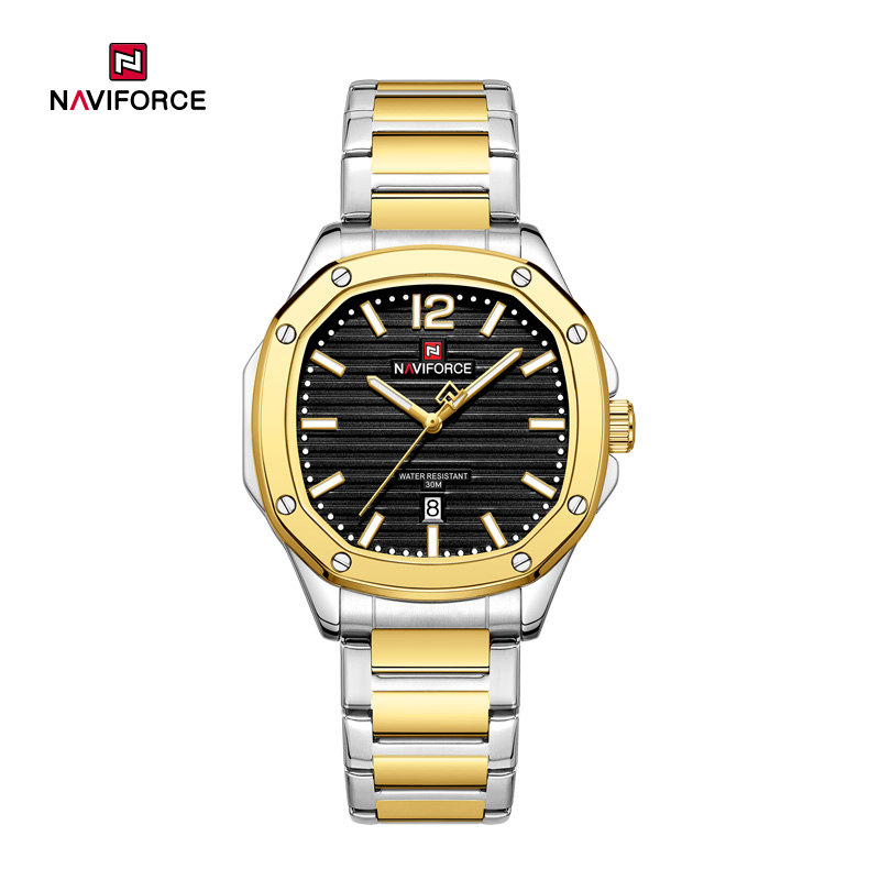 Herren-Armbanduhr Naviforce Classic Comfort, gold-schwarz