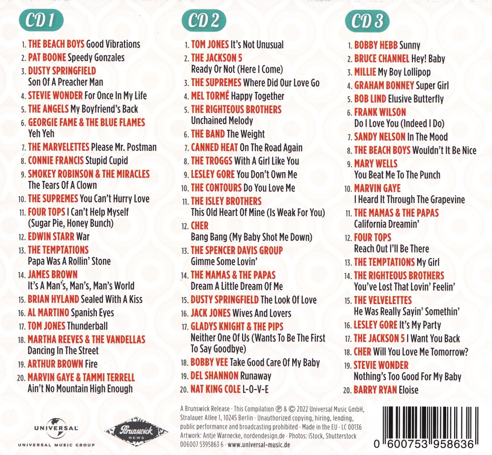 Die größten internationalen Hits der 60er Jahre