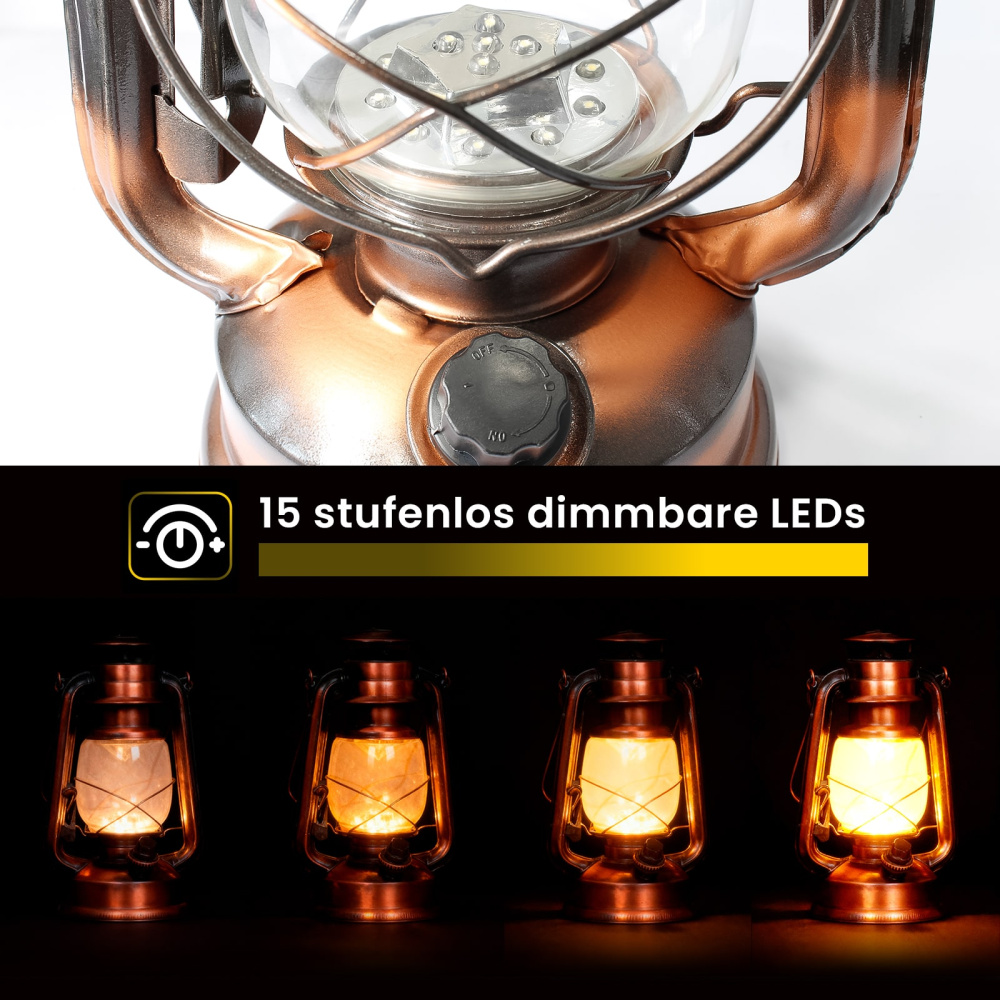 Nostalgie Retro Laterne mit 15 LEDs