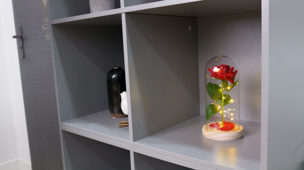 LED Glaskuppel "Ewige Rose"