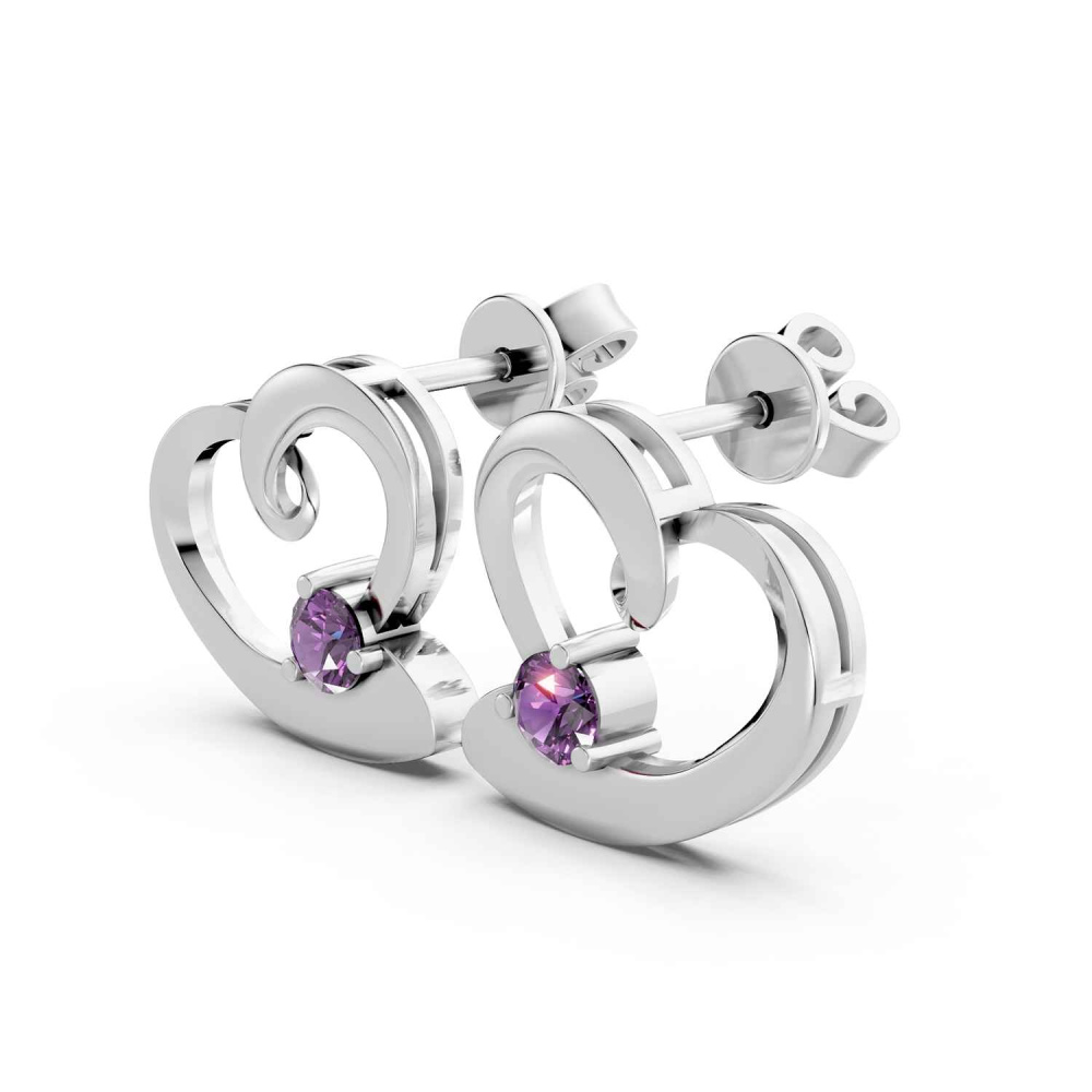 Echtsilber-Ohrstecker Violet Amour