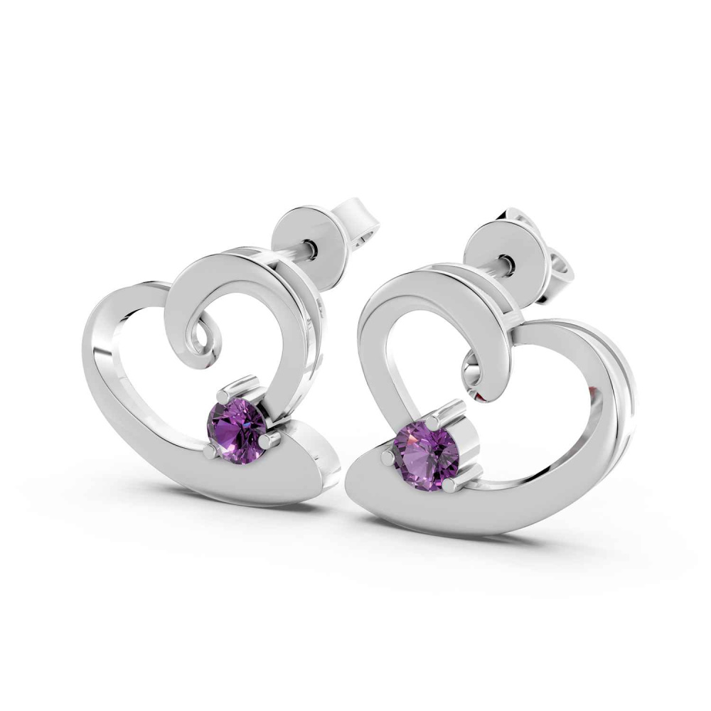 Echtsilber-Ohrstecker Violet Amour