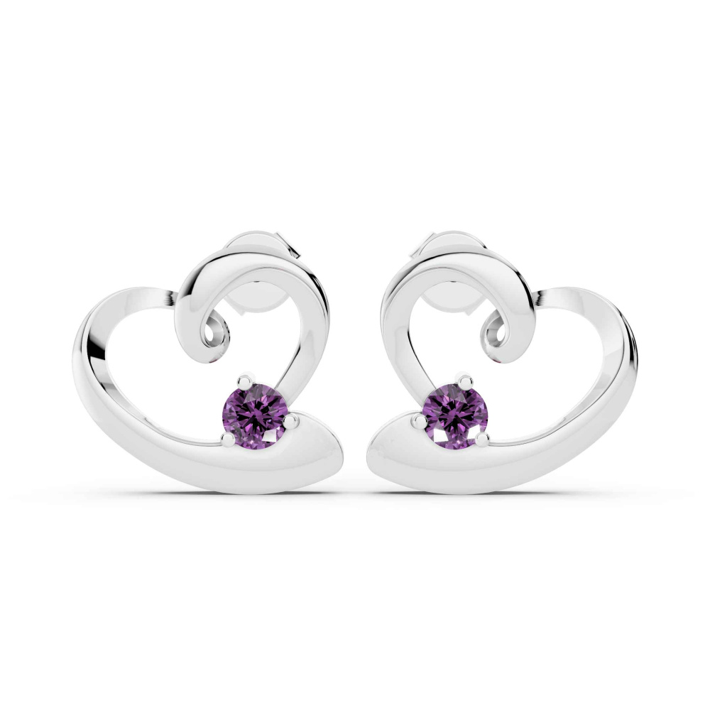 Echtsilber-Ohrstecker Violet Amour