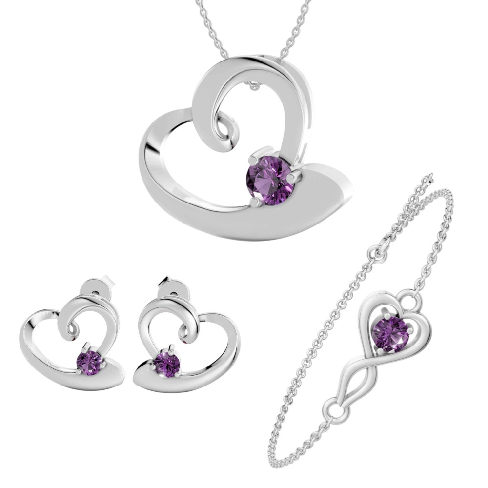 Echtsilber-Schmuckset Violet Amour
