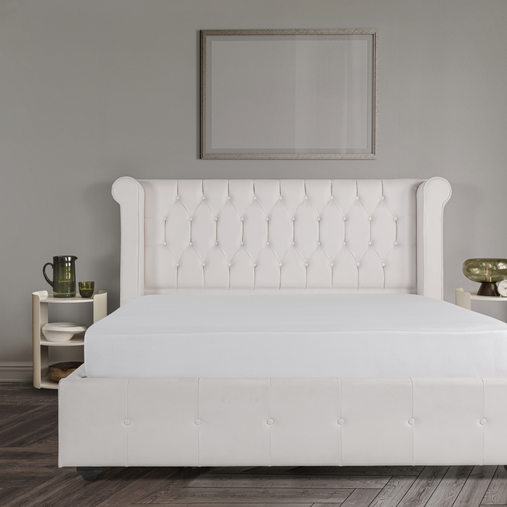 Jersey-Spannbettlaken, weiß 90x200cm