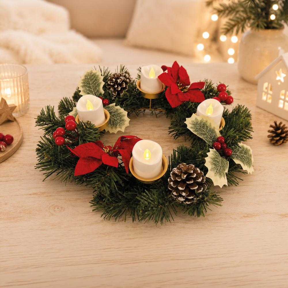 LED-Adventskranz mit Timerfunktion