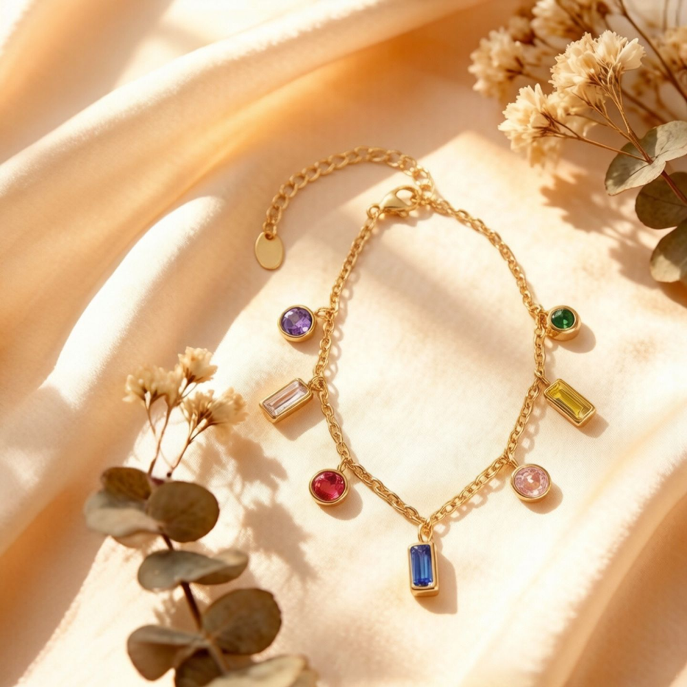 Produktabbildung: Armband mit bunten Kristallen
