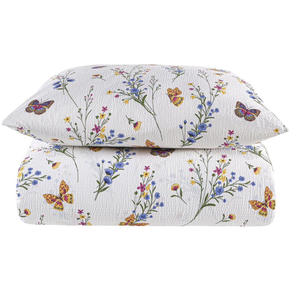 Doppelset Seersucker-Bettwäsche Frühlingsbrise, 135x200cm