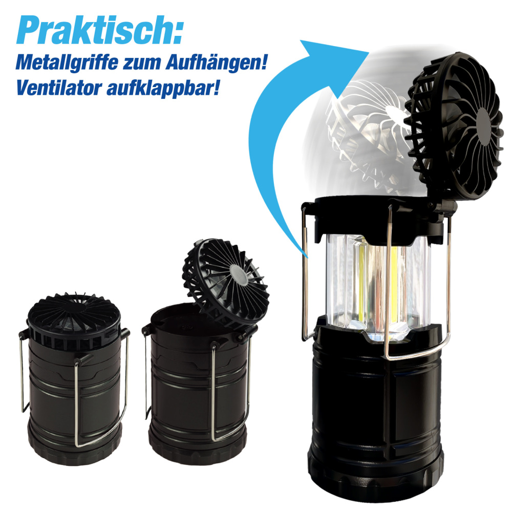 Praktische Lampe mit Ventilator