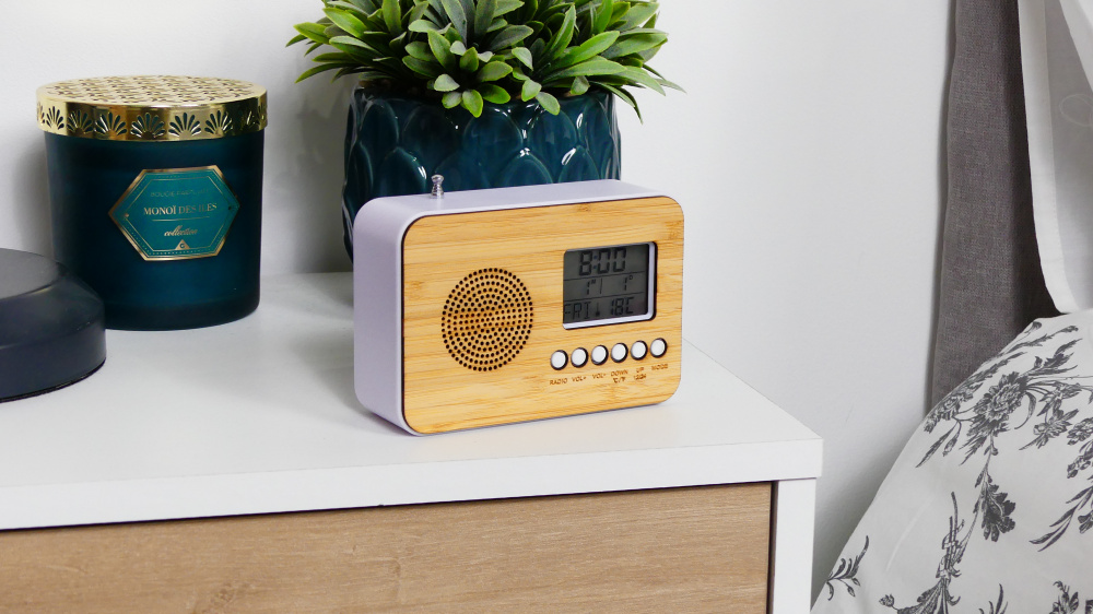 Radio mit Wecker "Bambus"