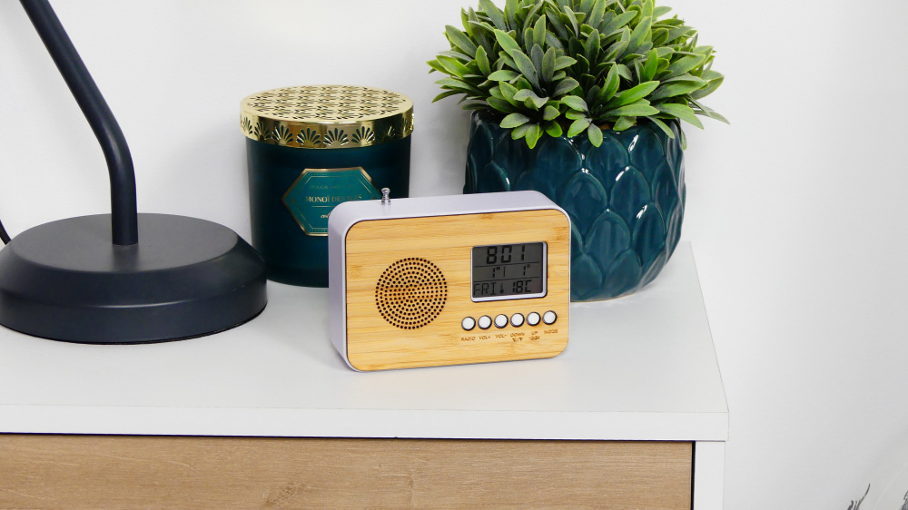 Radio mit Wecker "Bambus"