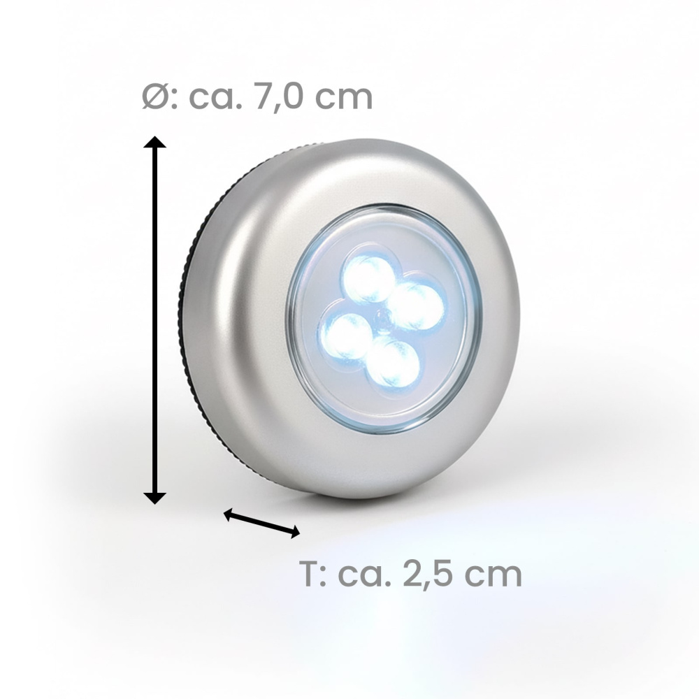 Universal LED Touch Lampen mit 4 LEDs, 3 Stück