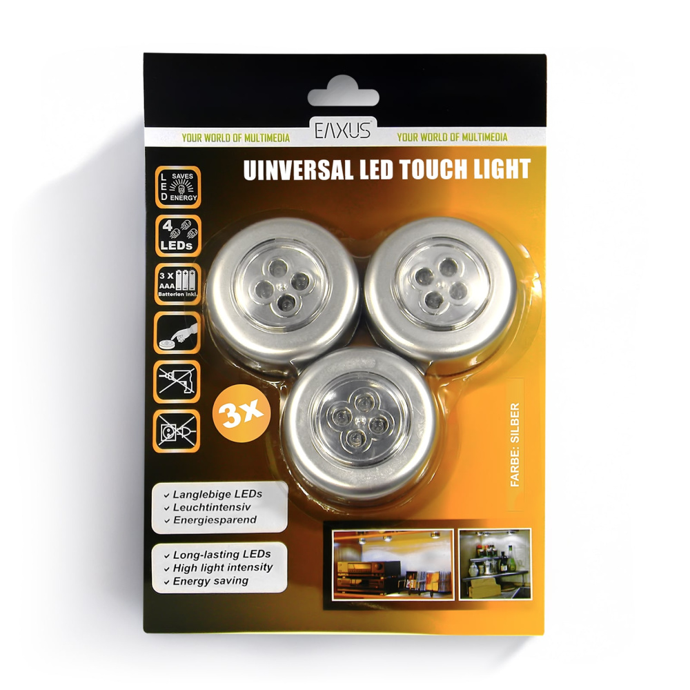 Universal LED Touch Lampen mit 4 LEDs, 3 Stück