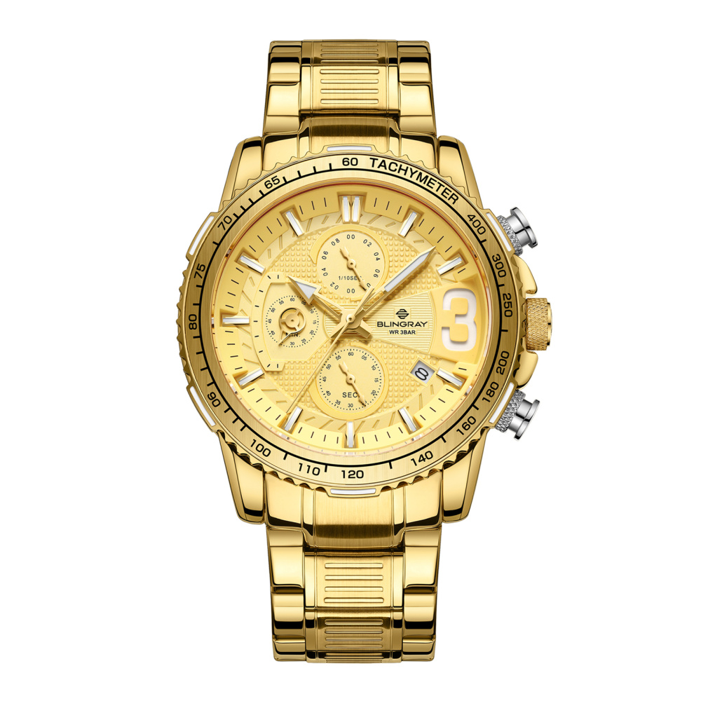 Herren-Armbanduhr Blingray Alltrack Pioneer, gold