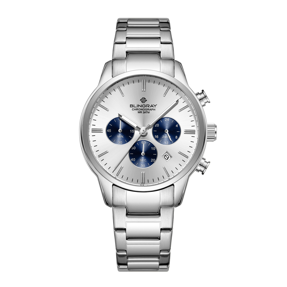 Herren-Armbanduhr Blingray Ocean Pilot, silber