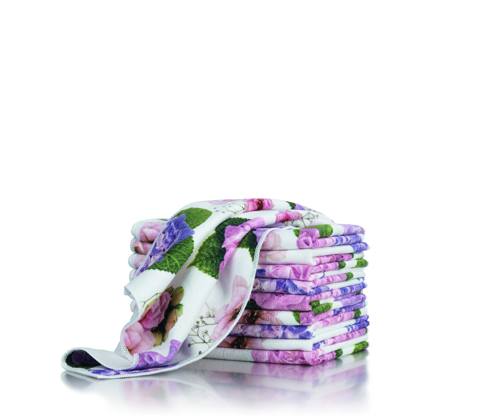 Geschirrtücher Microfaser "Hortensien" 10er-Set