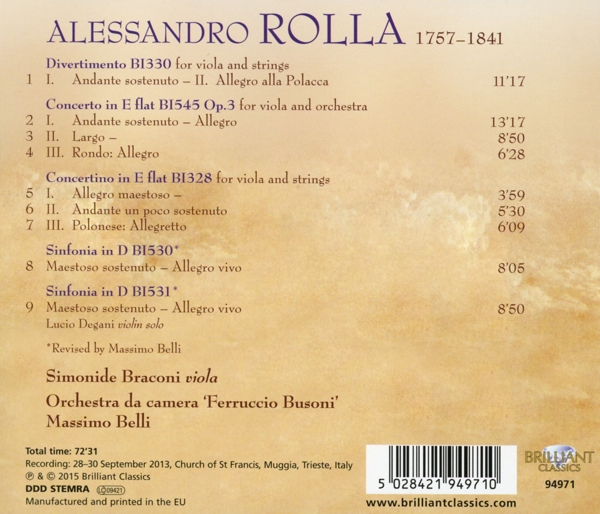 Music For Viola And Orchestra / 2 Sinfonias, 1 Audio-CD