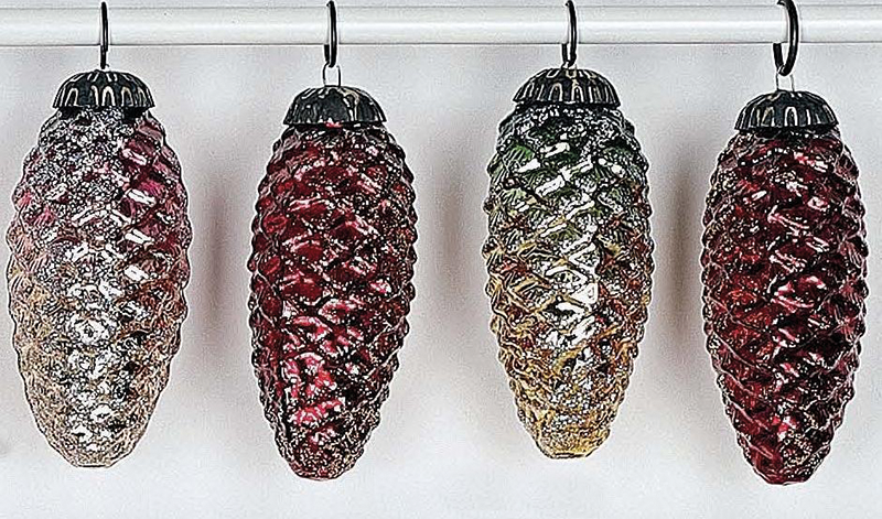 Glasschmuck Zapfen 4er Set