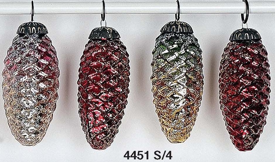 Glasschmuck Zapfen 4er Set