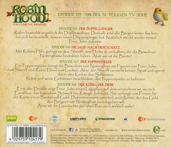 Robin Hood - Schlitzohr von Sherwood - König der Diebe, Audio-CD