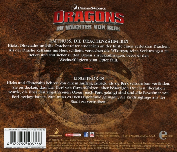 Dragons - Die Wächter von Berk - Raffnuss, die Drachenzähmerin, 1 Audio-CD