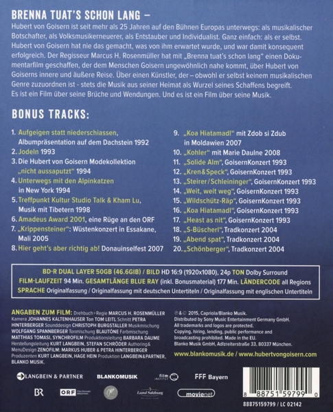 Brenna tuats schon lang, 1 Blu-ray