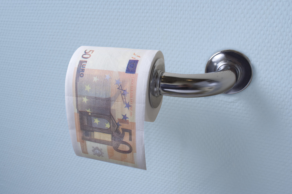 WC-Rolle 50-Euro-Schein